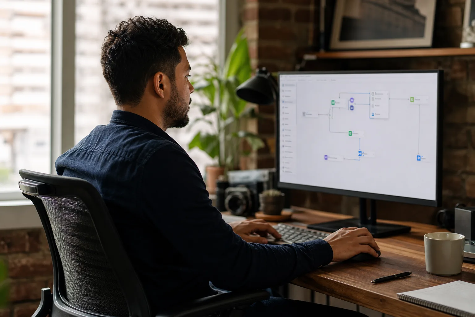 Sobre Peakative: flujo de automatización del CRM en pantalla durante su configuración