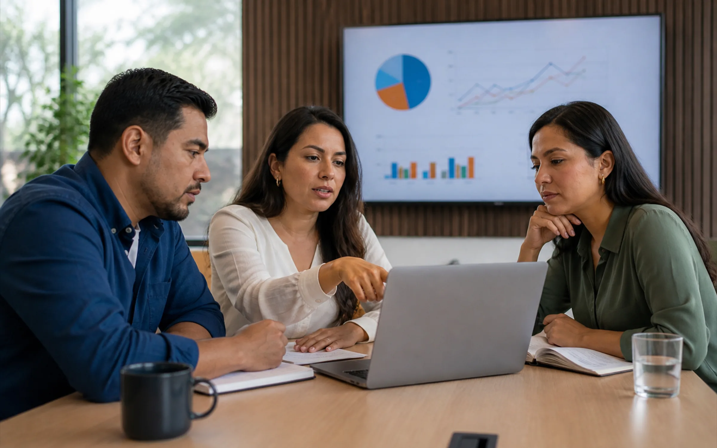 Sesión de revisión de resultados entre el equipo de Peakative y un cliente